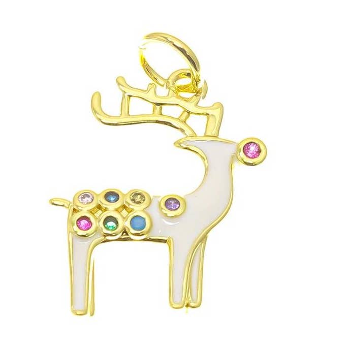 18k Guld CZ Rensdyr Julevedhæng CPG2224 for engroshandel hos Jewel Pledge