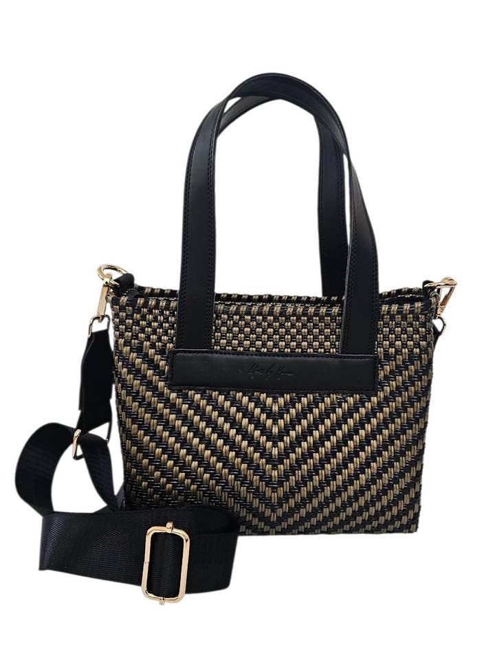 La Borsa a Tracolla Riviera - Nero Oro per la vendita all'ingrosso da parte di MAVIS BY HERRERA