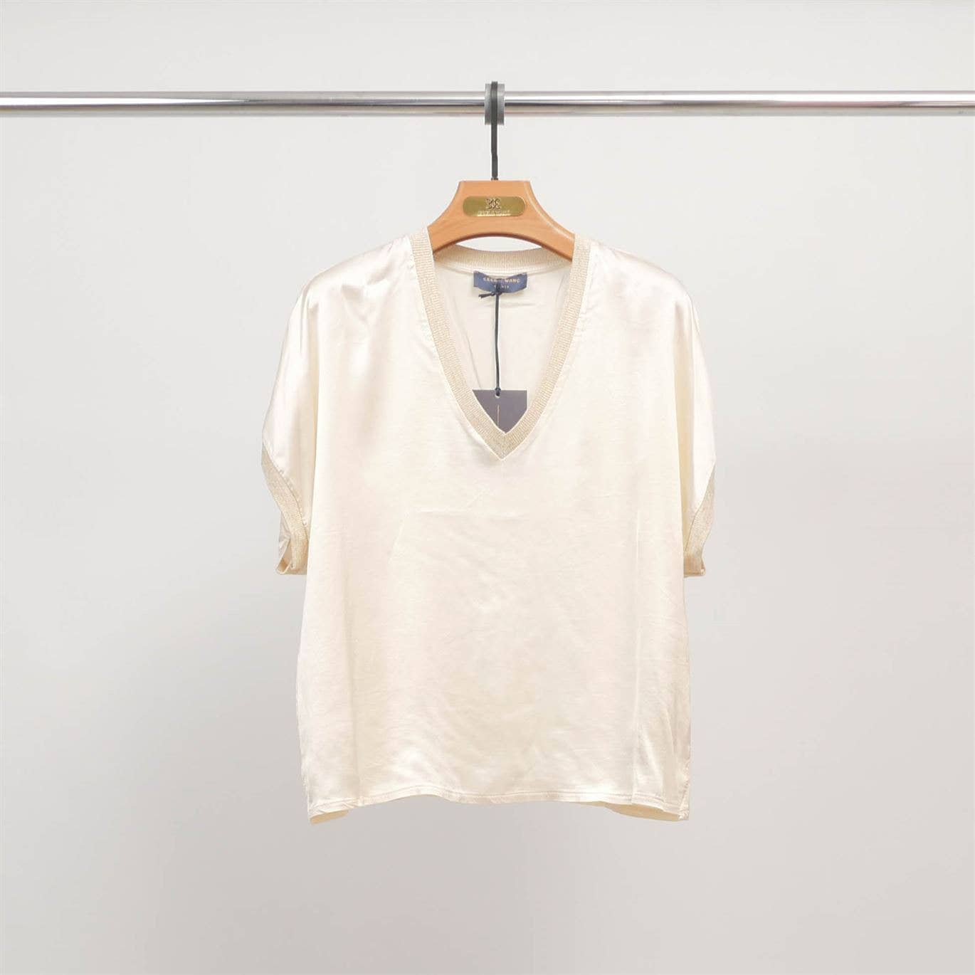 Cecile Wang - Vendita all'ingrosso Tunica - Donna - Tunica collo a V in raso fluido – DB143609