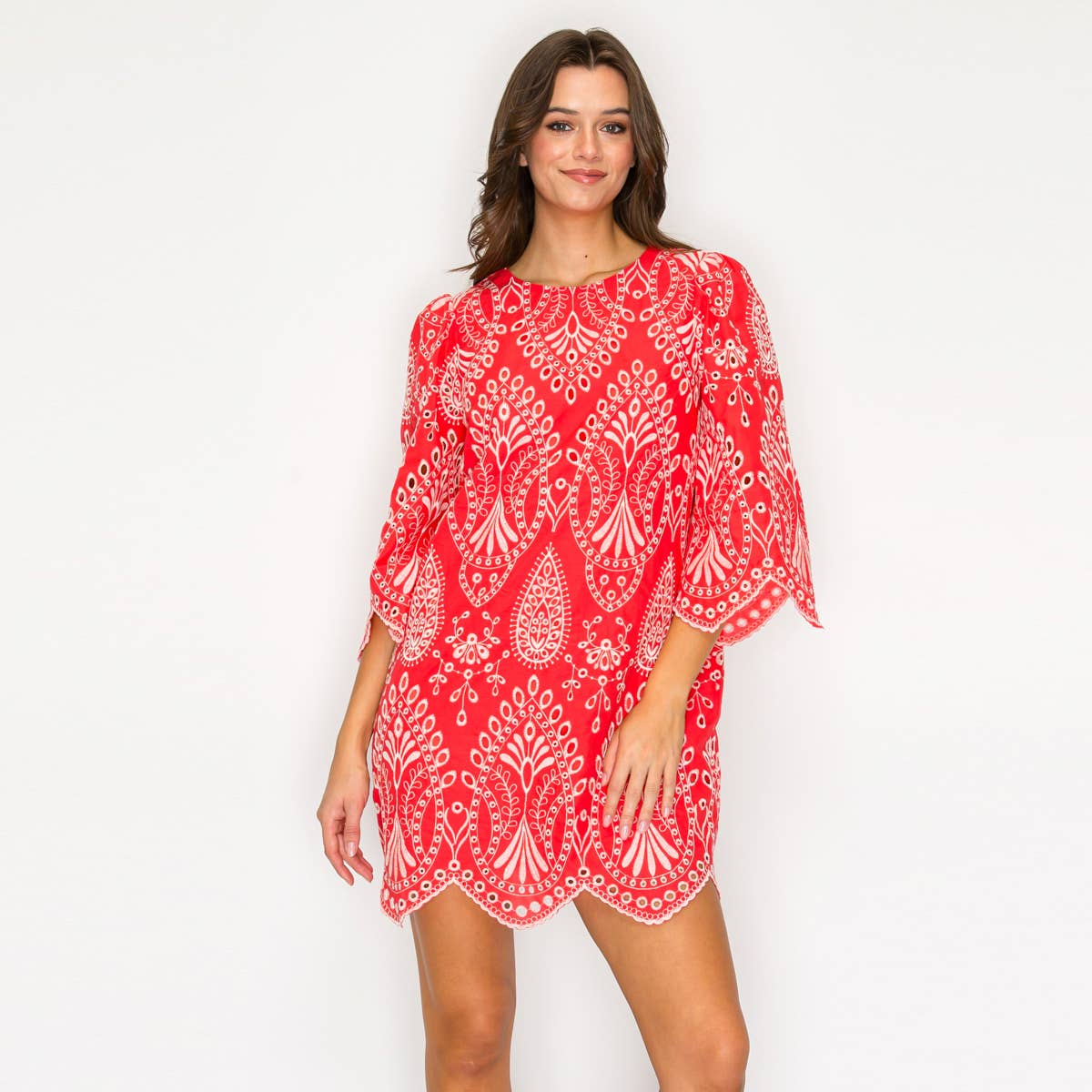 LoveWednesday - Wholesale Dress - Women's - Valencia Embroidered Mini Dress - LWD33923