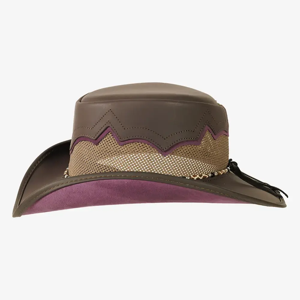 American Hat Makers – Chapéu de cowboy - Unissexo por atacado – Chapéu de Rede em Pele Genuína Outback - Estilo Sierra28
