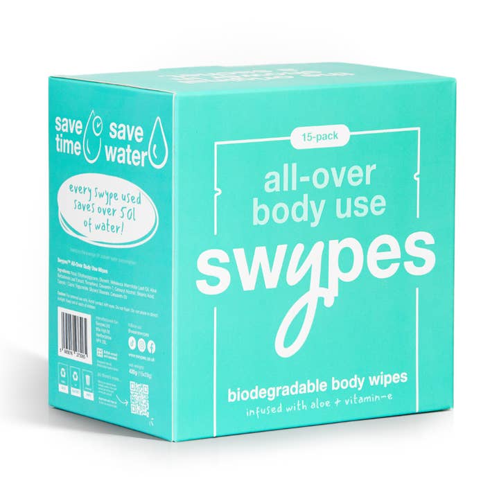 Swypes Body Wipes Sweat-Removing 100% Biodegradable —15 Pack for wholesale by Swypes