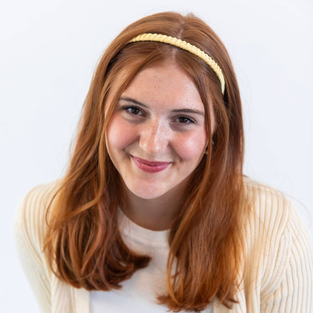 Headbands of Hope | One Purchased One Donated - Wholesale Haarband - Dames - Dunne Solide Haarband - Geel |Tanden Kam Antislip Haarband0