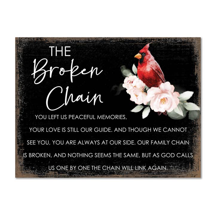 Cardinal Bereavement Memorial Magnet: The Broken Chain for wholesale by LifeSong Milestones