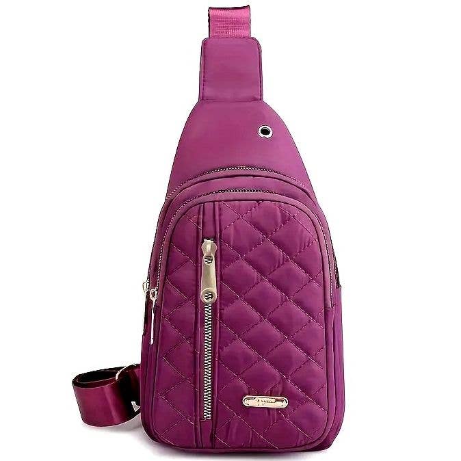 Diacly - Wholesale Crossbody Bag - Women's - Quilted Solid Color Shoulder Chest Sling Bag Vertical