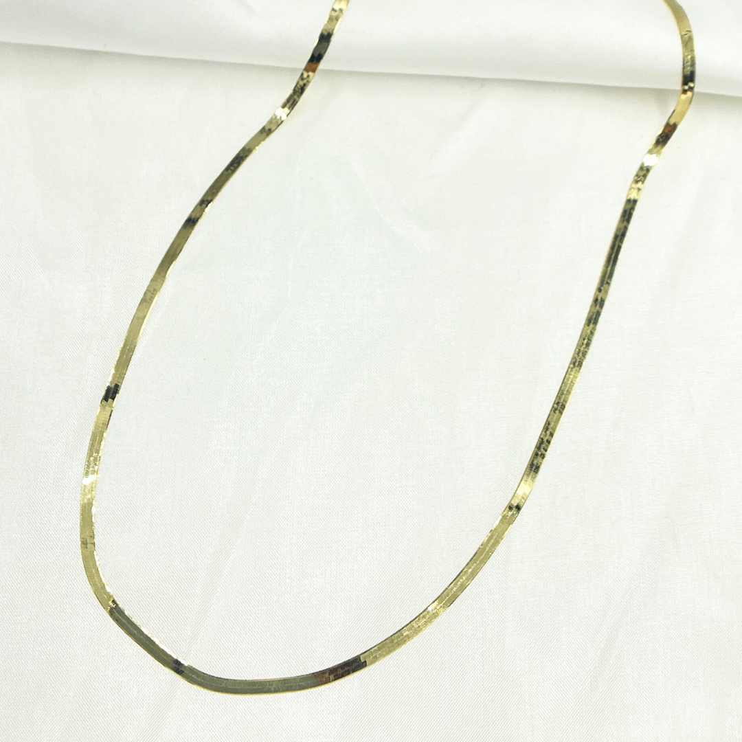 Tresor Jewelry Inc. – wholesale Link & chain necklace – 024G2CPY4L001. 14k Solid Yellow Gold Herringbone Chain3