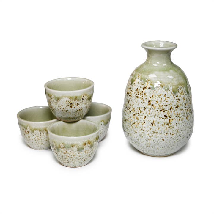 Japanese Sake Set – Ivory Celadon Glaze (10 oz) for wholesale by Fuji Merchandise Corporation