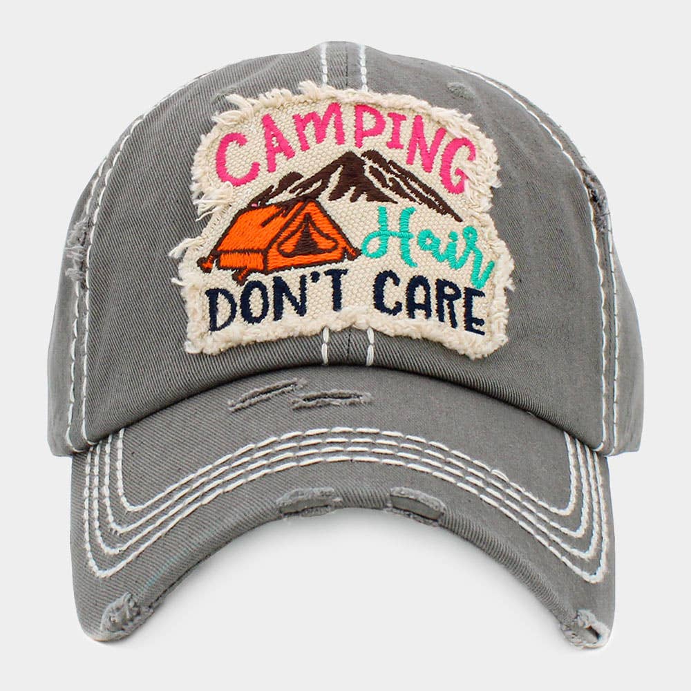 Sensibling Corp. - Vente Casquette de baseball – femme - CASQUETTE VINTAGE CAMPING HAIR DON'T CARE1