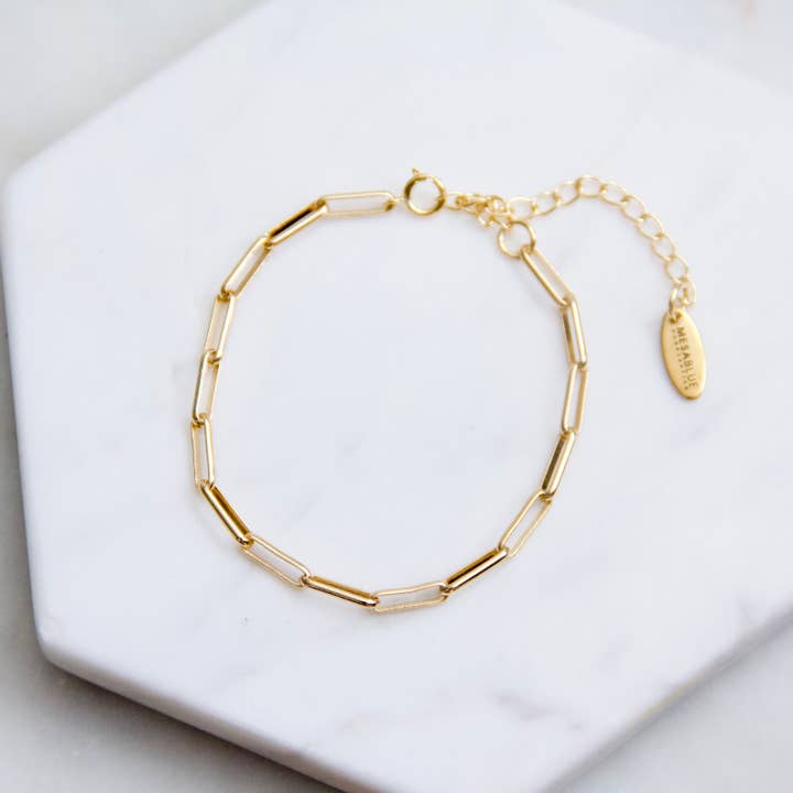 Mesa Blue - Wholesale Link & Chain Bracelet - Paperclip Chain Bracelet