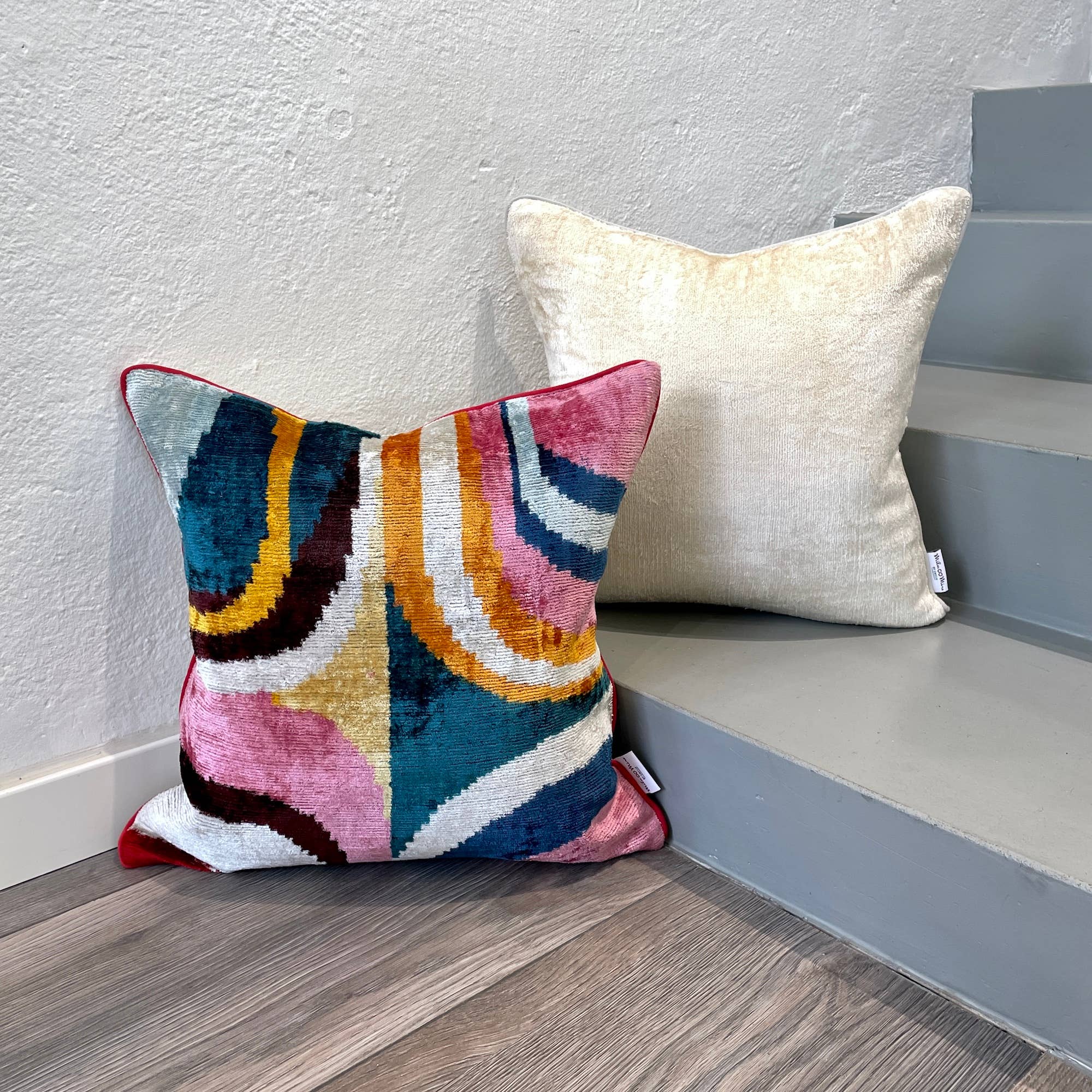 Mila∞Miro by Emelie - Wholesale Throw Pillow Cover - Velvet Ikat Cushion Picasso | Velvet Ikat Pillow Cover8