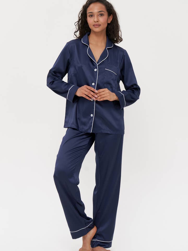 IDENTITY LINGERIE - Wholesale Sleepwear set – Women's - Silk Pajama Set for Women Nightwear Bridesmaid Satin Pyjamas12