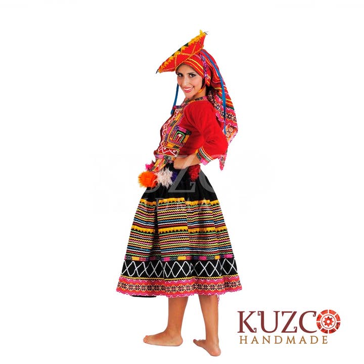 KuzcoHandmade - Vendita all'ingrosso Costume di carnevale - Unisex - Costume da ballo Valicha peruviano per adulti