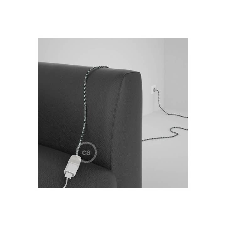 LIGHTINUP S.R.L. - Wholesale Charging Cable - RP04 Extension Cord with Textile Cable Silk Effect Two-Tone Black3