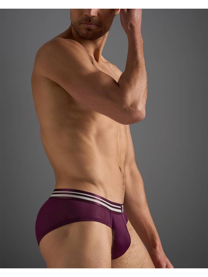 TEAMM8 - Wholesale Underwear – Men's - Racer Mesh Brief - Eggplant4