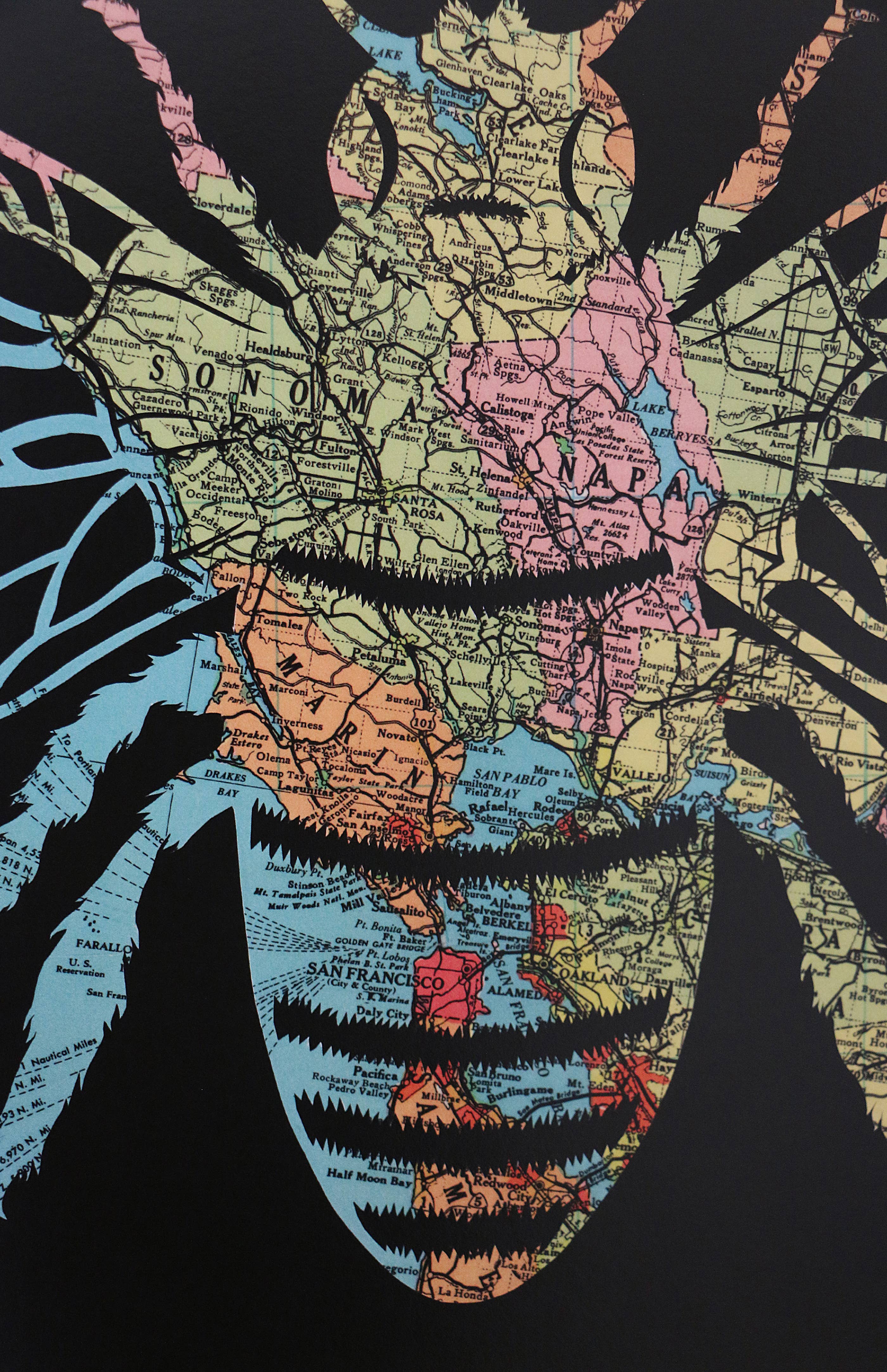 Granny Panty Designs - Wholesale Gewone wenskaart - Oh, Honey - Bay Area Honey Bee Kaart kunstkaart4