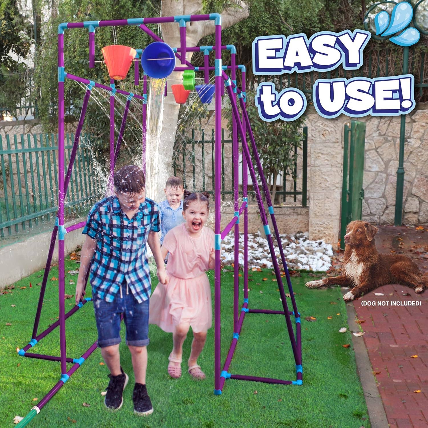 Stargo Brands Llc - Wholesale Beach/Pool Toy - Kids & Baby - Outdoor Water Play for Kids, Backyard Waterpark Sprinkler Summer Toy, Fun Outside Play Structure for Kids with Sprinkler, Water Buckets and Splash Wheels, Family Backyard Waterpark4