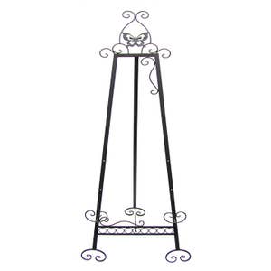 Zeckos 50 Inch Wrought Iron Display Picture Easel Metal Decorative Art