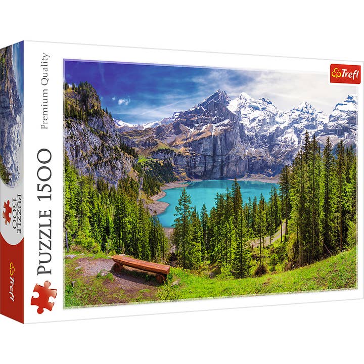 1500 Piece Trefl Jigsaw Puzzle Lake Oeschinen, Alps, Swiss for wholesale by TREFL by Bridge Toys
