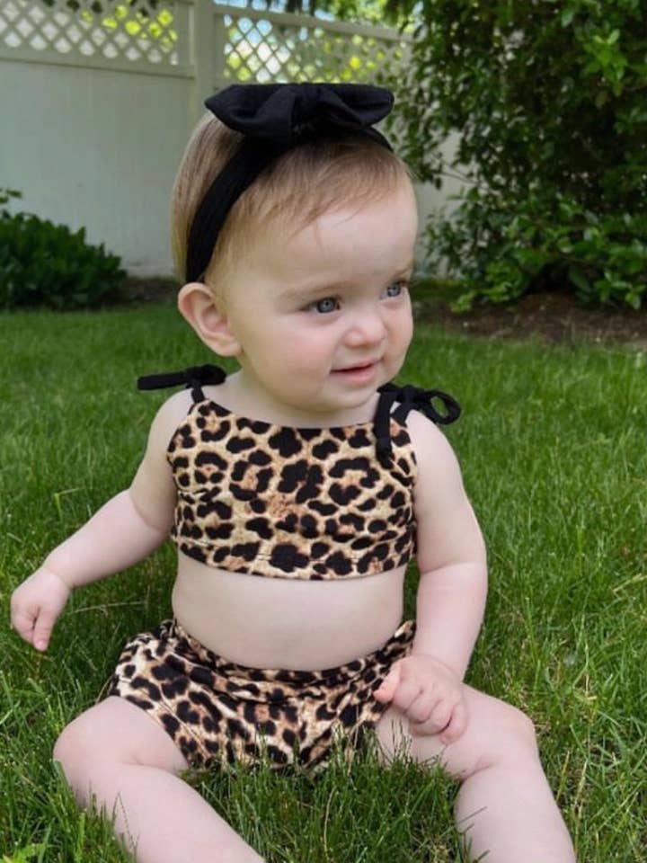 Pantalones cortos de leopardo para bebé para venta al por mayor de Les Tout Petits