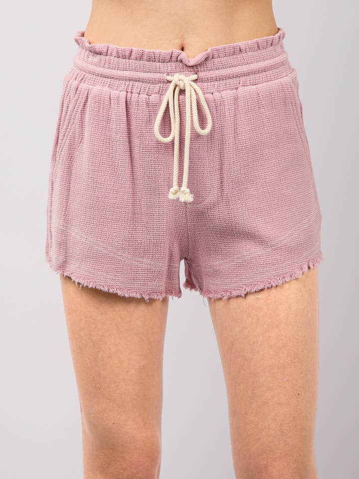 NP70438-High Waist Trayed Hem Shorts for wholesale by VERY J