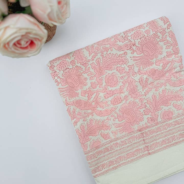Verdigris Collection - Wholesale Tablecloth - Blush Pheasant Tablecloth