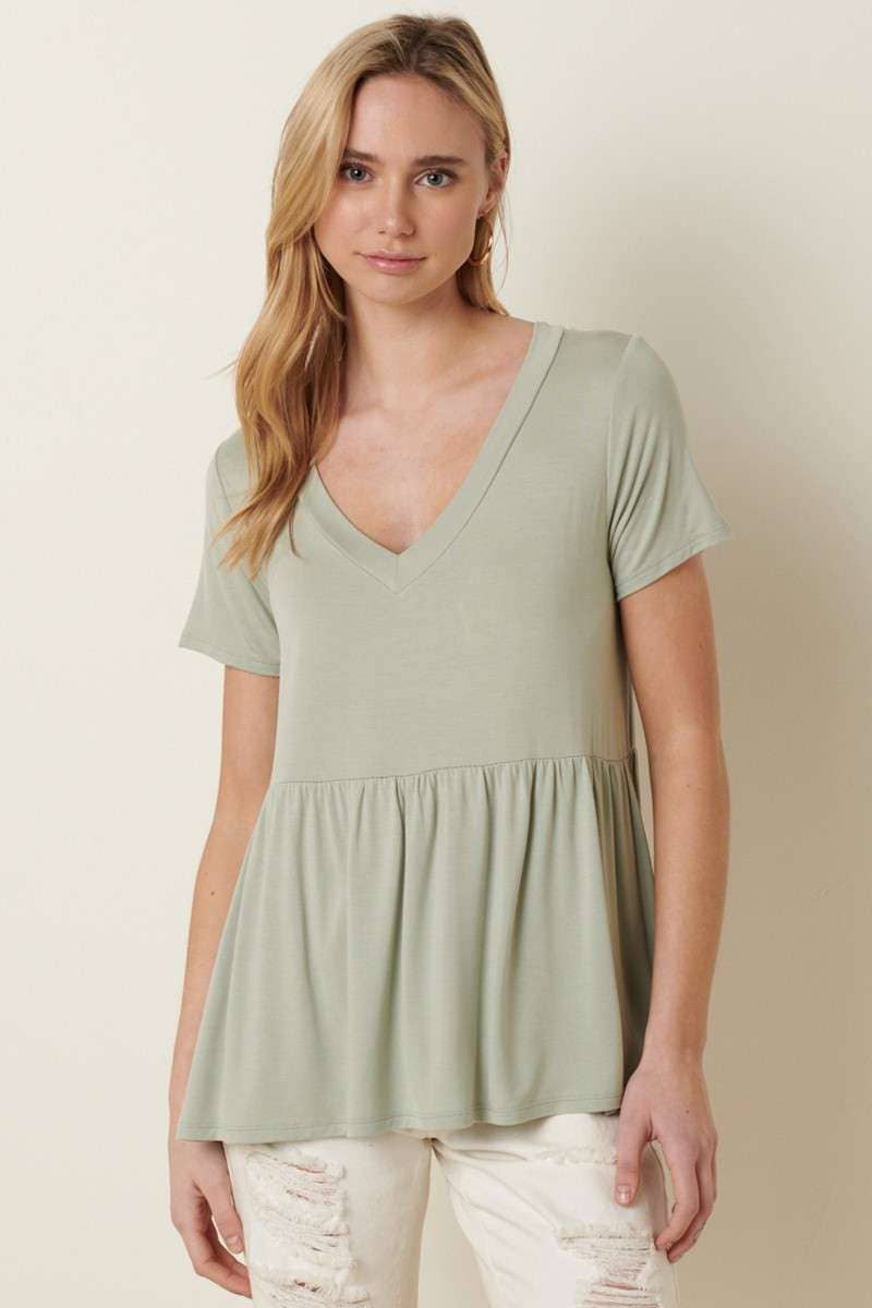 mittoshop - Wholesale Tunic - Women's - BT8128-BAMBOO V-NECK BABYDOLL TOP10