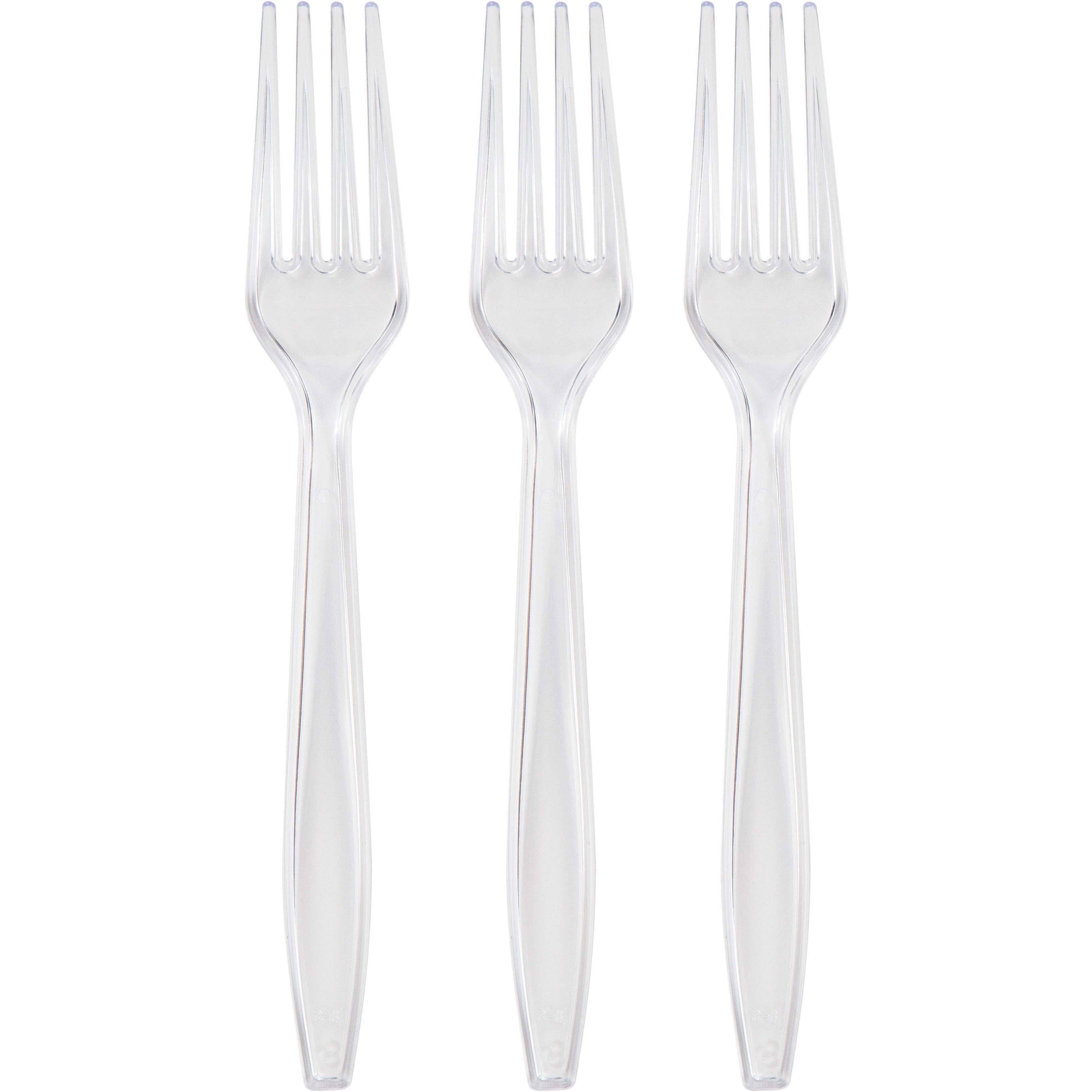 Bulk Party Decor - Wholesale Disposable Fork - Clear Forks Only, 24/Pkg1