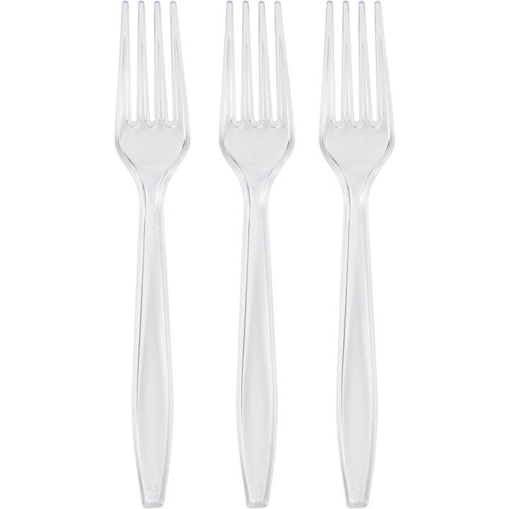 Bulk Party Decor - Wholesale Disposable Fork - Clear Forks Only, 24/Pkg1