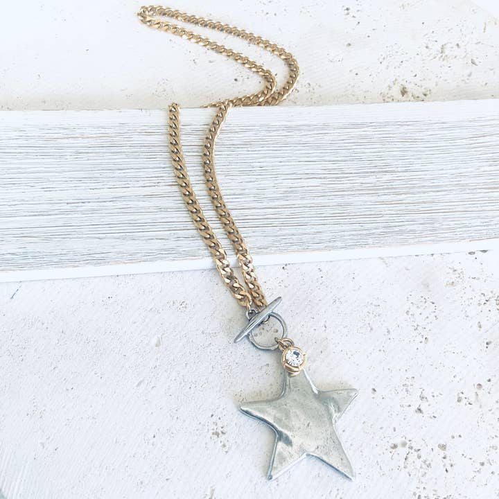 VB&CO Designs Handmade Jewelry - Wholesale Pendant/Charm Necklace - Star moon heart mixed meta necklaces no tarnish jewelry 202515