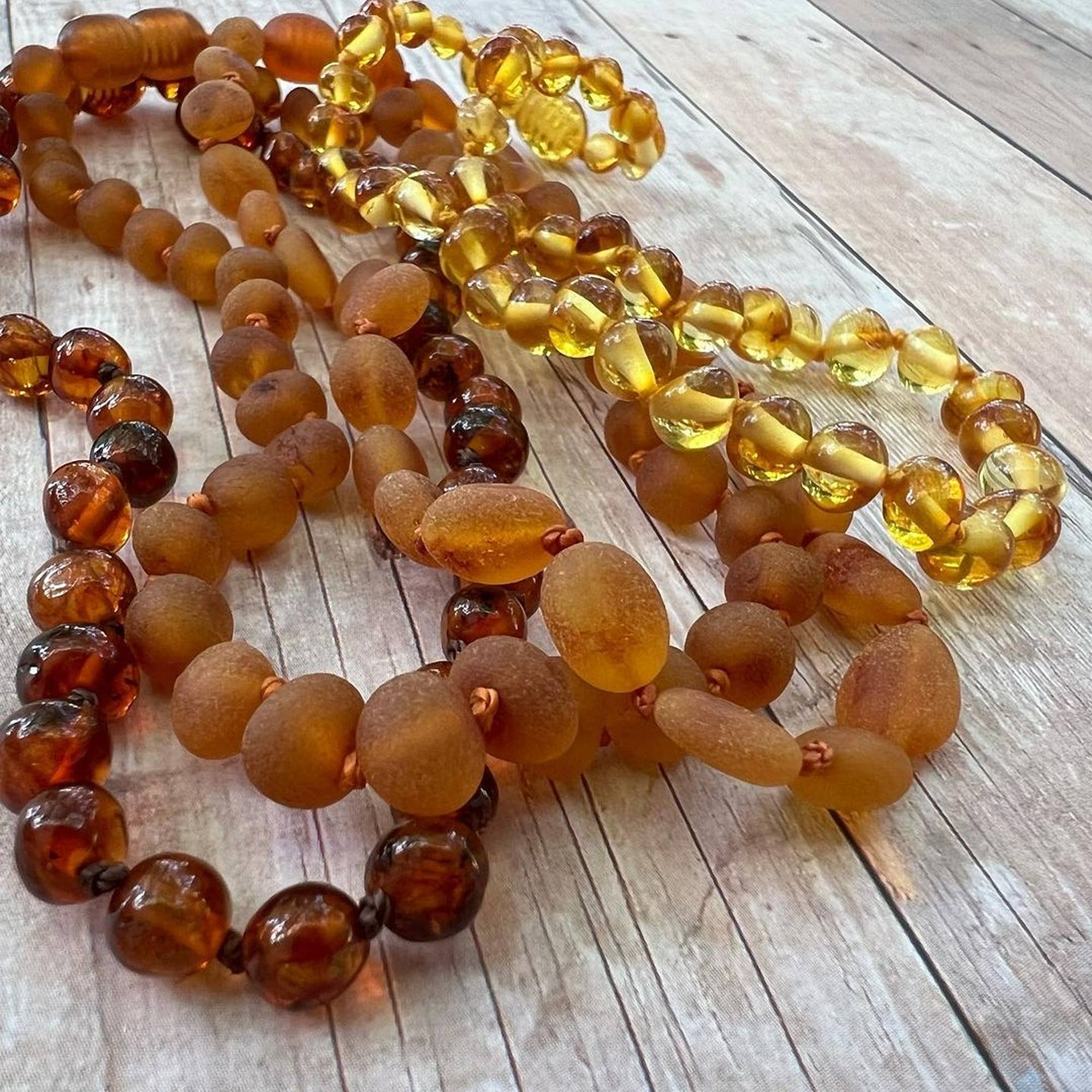 R.B. Amber Jewelry – wholesale Beaded/pearl necklace – Dark Cognac Baltic Amber Necklace3