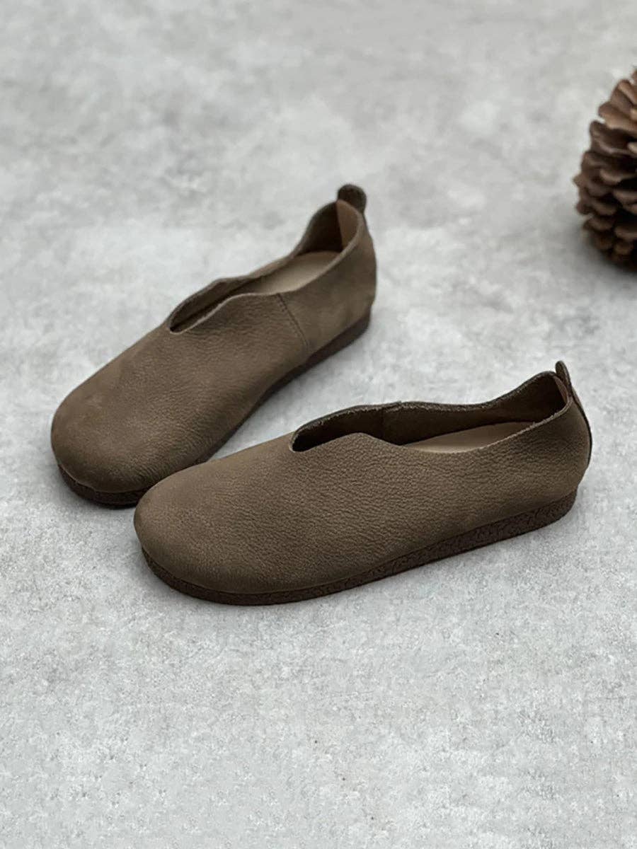 StyleGalX – Engroshandel Flade sko - Dame – Afslappede flade sko til kvinder i solid ægte læder1