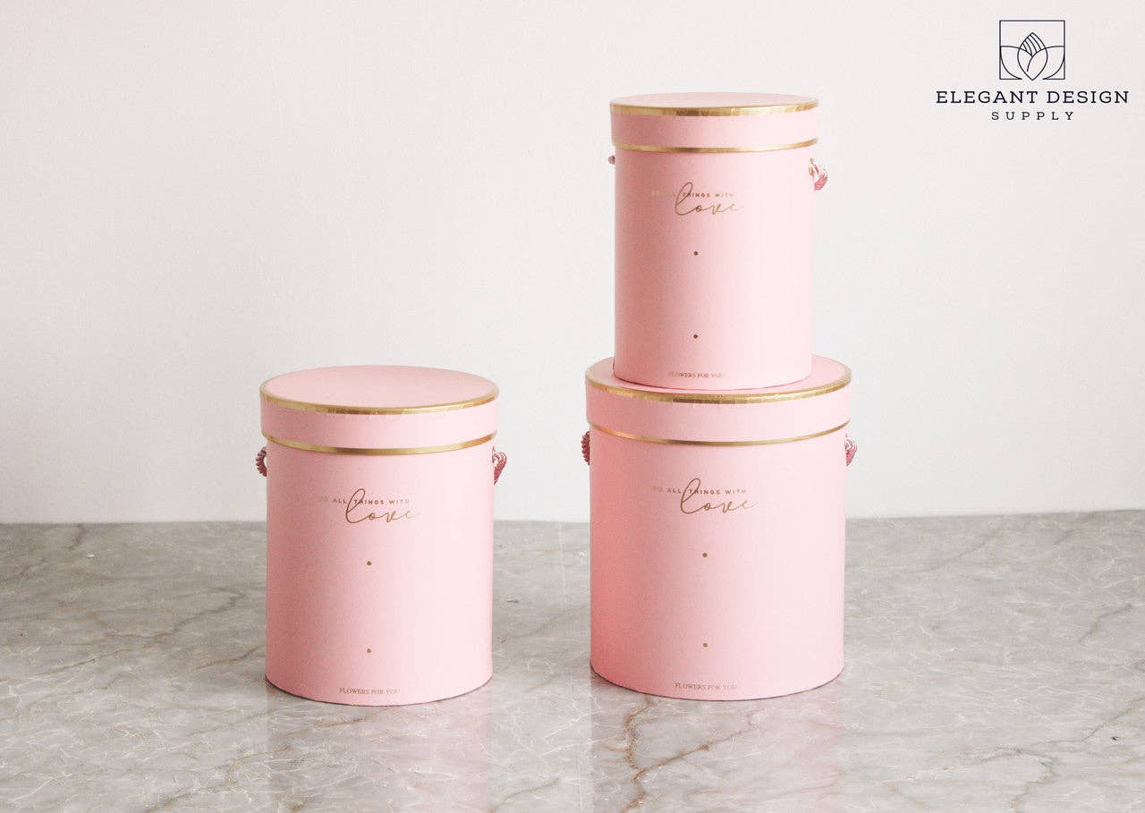 Elegant Design Supply - Wholesale Gift box - Do all things with Love Round Hat Flower Box10