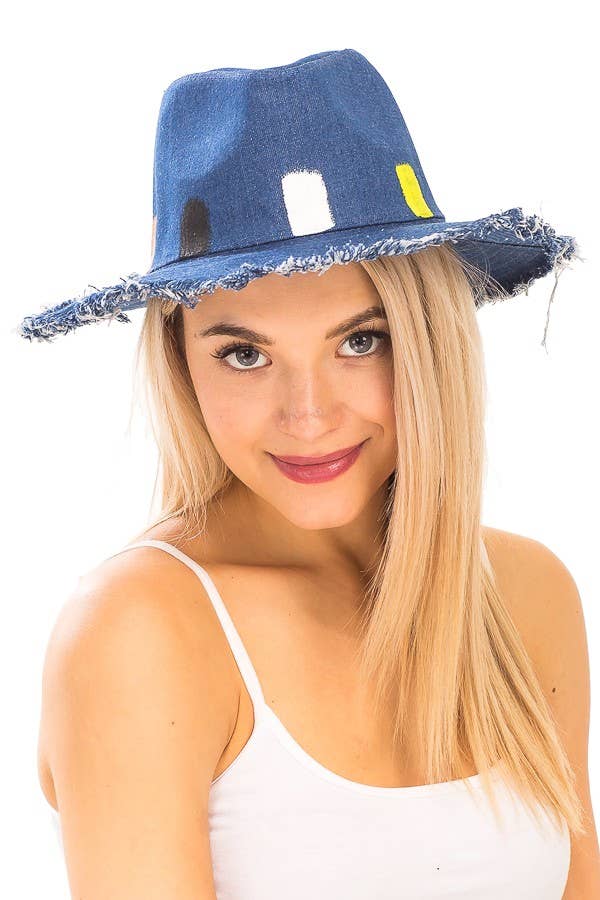 Cap Zone - Wholesale Fedora - Women's - Denim  Panama Fabric Hat0