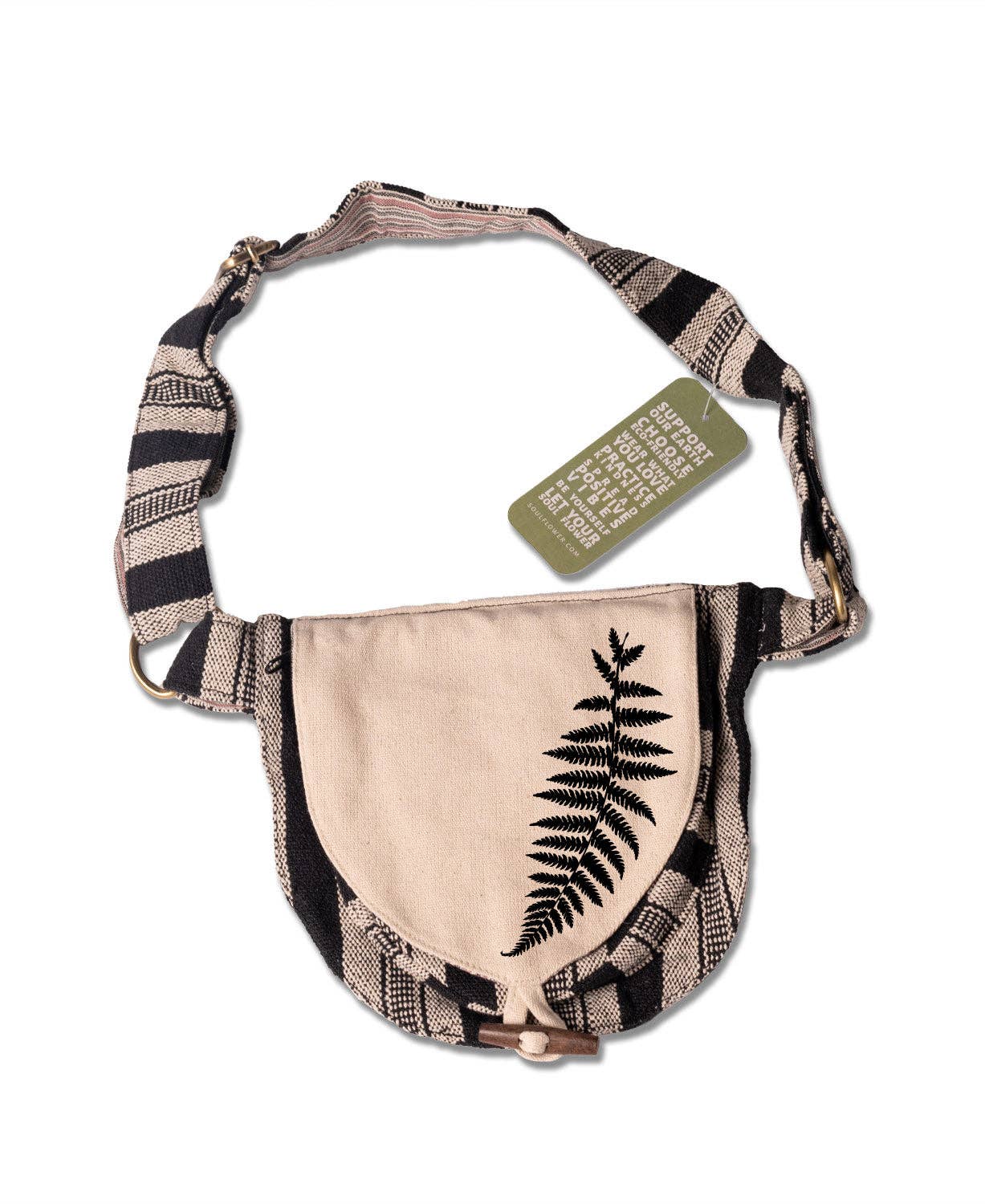Soul Flower - Wholesale Belt Bag - Women's - Leafy Fern Hip Bag - Natural1