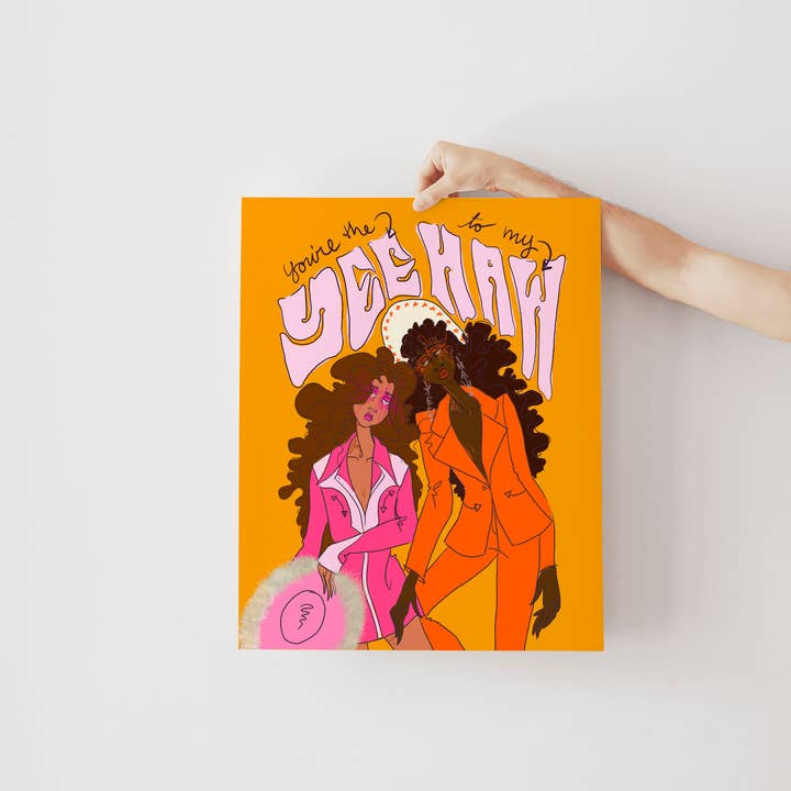 Rhinestone Rodeo Art - Vendita all'ingrosso Stampa artistica - You're the yee to my haw - stampa di cowgirls lesbiche colorate5