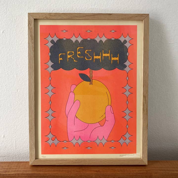 Freshhh Lemon — Risograph Print for wholesale by Alexis Gallo