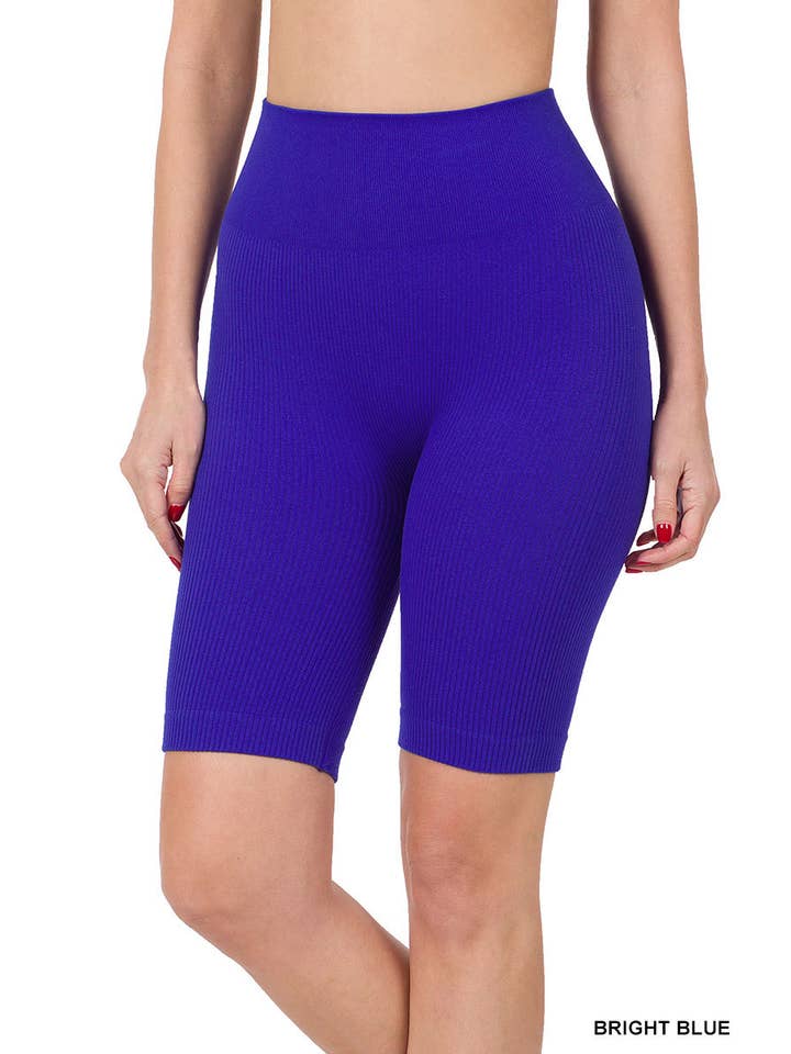 Vanilla Monkey - Wholesale Athletic Shorts - Women's - Seamless Ribbed High Waist Biker Shorts6