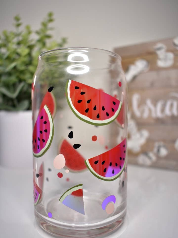 Watermelon Glass Can for wholesale by Twinzdoodles