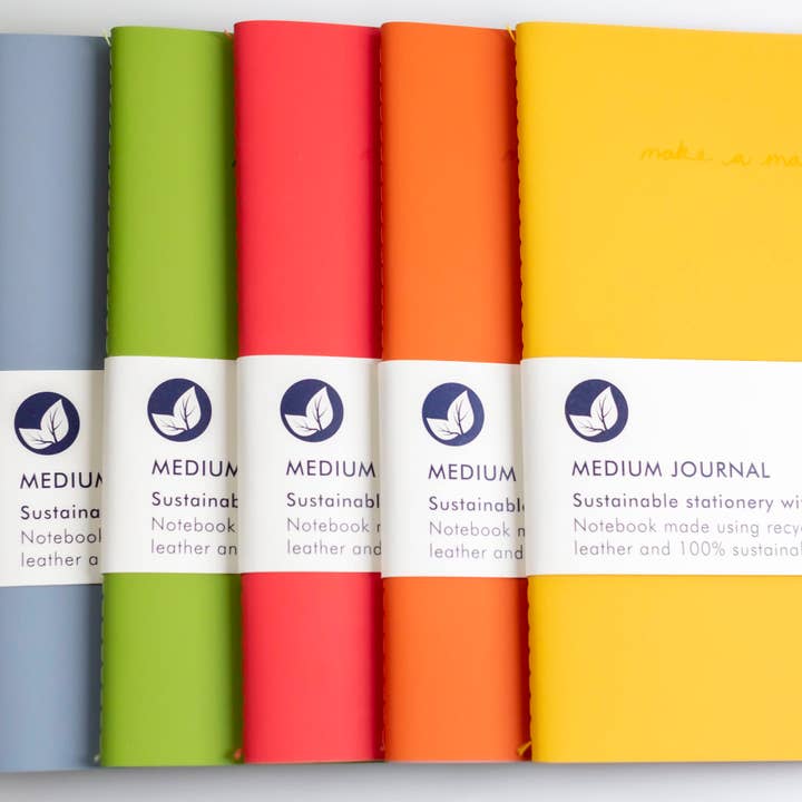 VENT for Change – wholesale Notebook – Notebook Recycled Leather Medium Journal - Red2