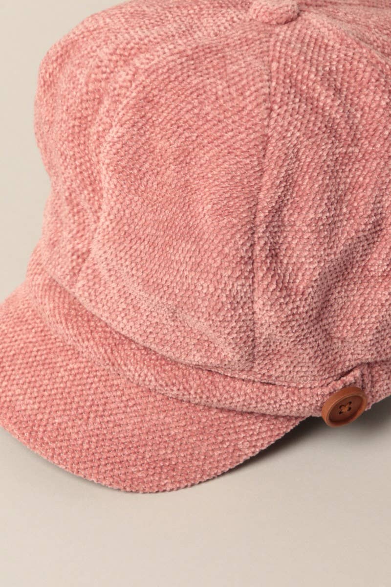 Fashion City - Vendita all'ingrosso Berretto - Donna - Cappello da donna in ciniglia con visiera Baker con elastico posteriore14