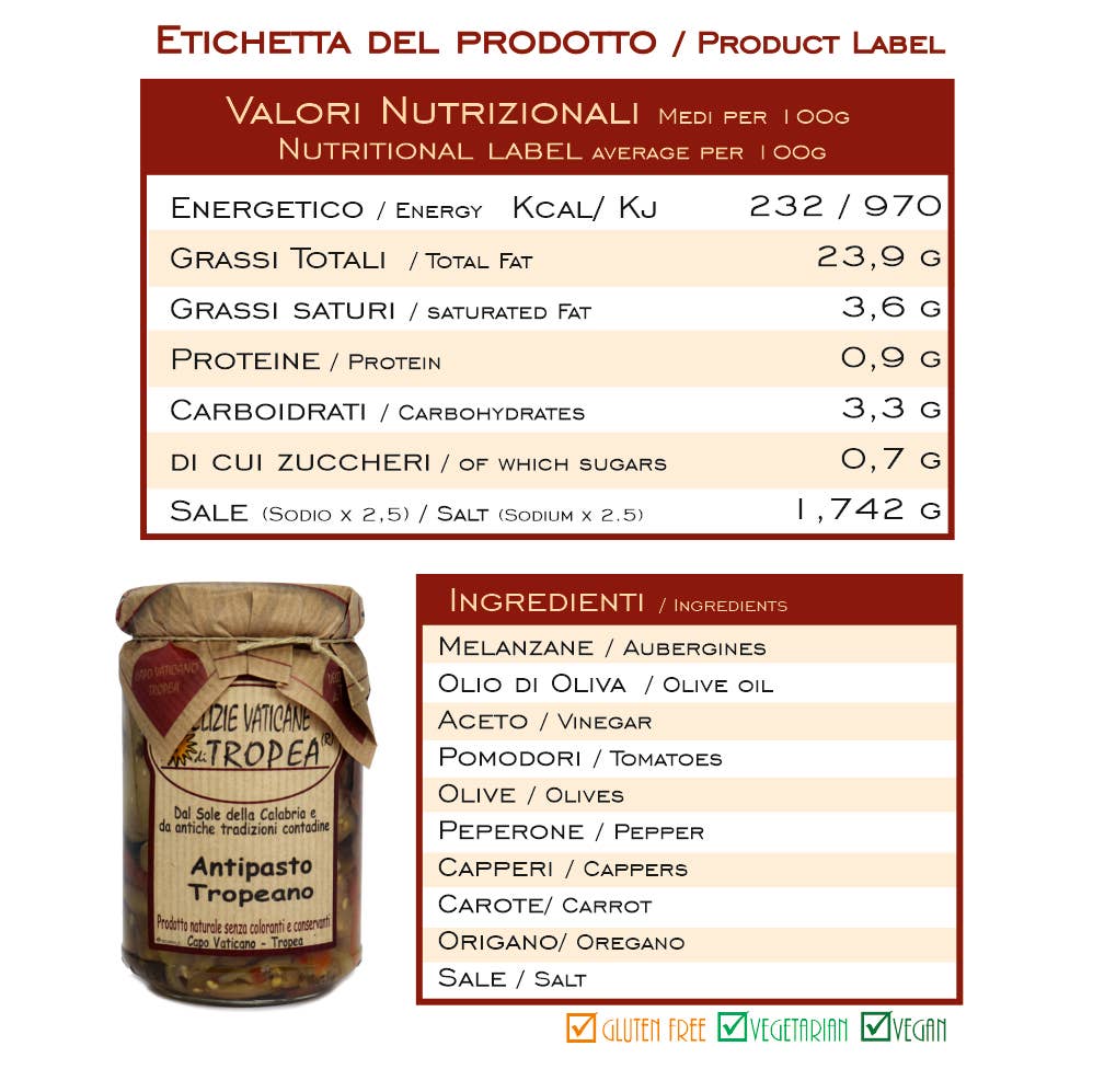 DELIZIE VATICANE DI TROPEA – wholesale Salsa – Tropeano förrätt - hantverksmässig gourmet-sås - 280 g1