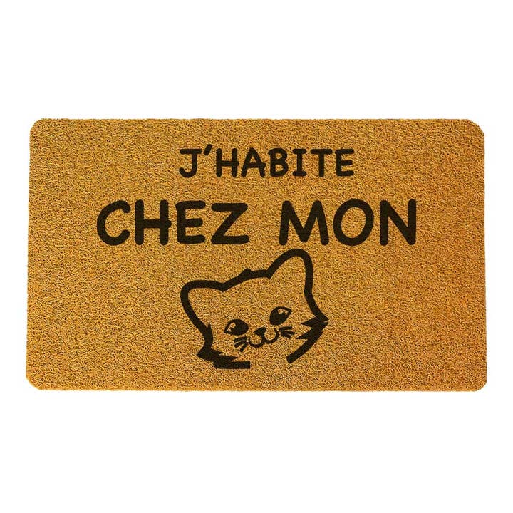 Doormat I live with my cat - 5 pcs minimum for wholesale by MY CITY MEMORY