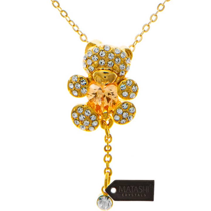 Matashi - Wholesale Pendant/Charm Necklace - Champagne Gold Plated Necklace with Teddy Bear Design6