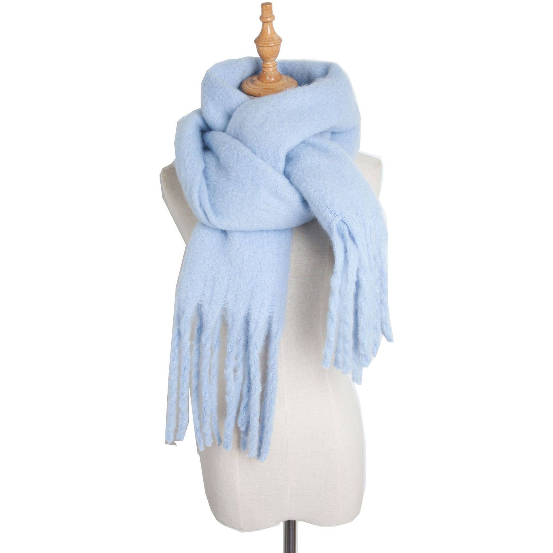 HIDDENBRAND - Wholesale Scarf - Women's - soft cozy classic solid fringe scarf wrap8