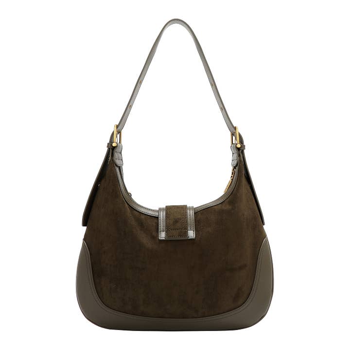 Nicole Lee USA – wholesale Shoulder bag – women's – FLORAL LEAF CRESCENT SHOULDER BAG
6