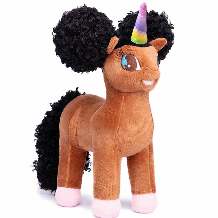 YOUnicorn Kidz - Wholesale Knuffels - Kinderen en baby - Tiffany, eenhoorn knuffel met afrotrekjes - 12 inch1