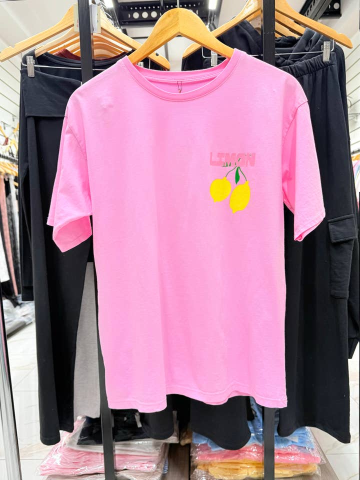 Chilli Girl Collection - Wholesale Screen Printed T-Shirt - Women's - Round neck cotton t-shirt with lemon print