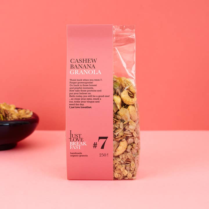 #7 Cashew Banana Granola 250g voor wholesale door i just love breakfast