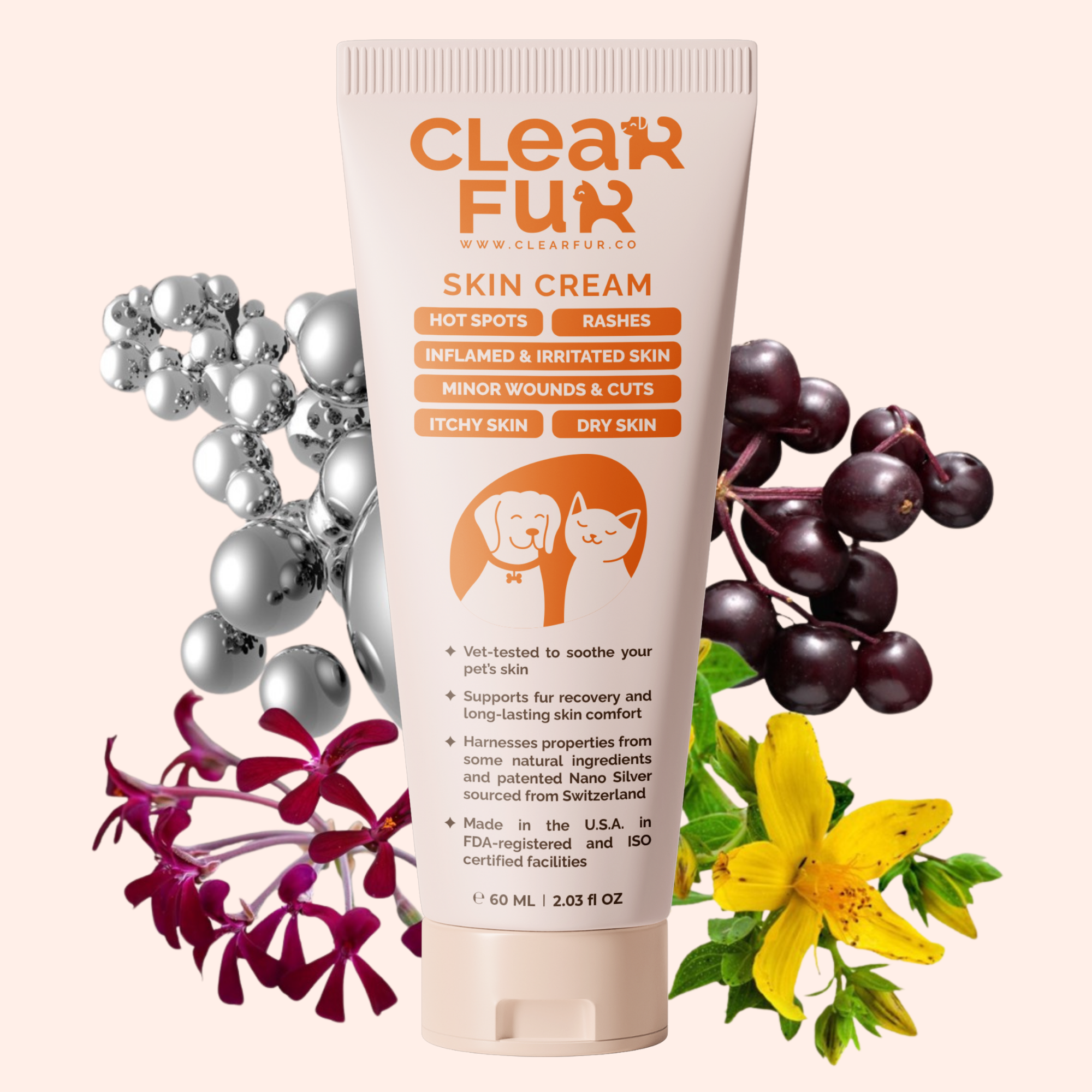 ClearFur - Wholesale Pet Paw Protection - Hot Spot & Itch Relief Cream for Dogs & Cats 2oz23