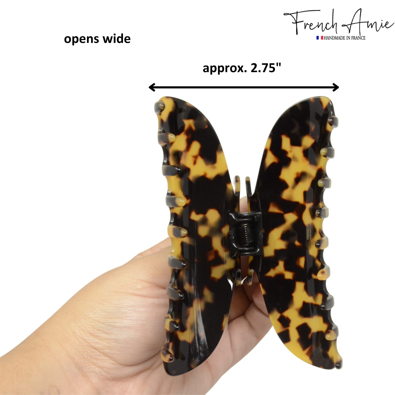 Parcelona - Wholesale Hair Clip - Women's - French Amie Thin Oval Large 4 1/4” Handmade Celluloid Jaw Hair Claw for Women34